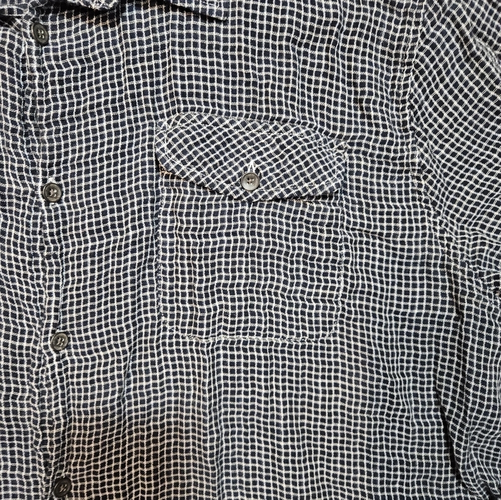 Carbon2Cobalt Men's XXL Blue White Textured Check Long Sleeve Shirt 100% Cotton - Picture 2 of 6